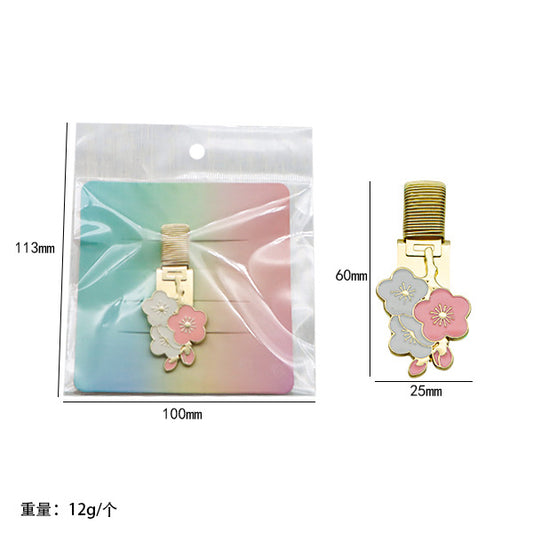 Cherry Blossom Steel Pen Clip for Notebooks and Journals