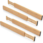Bamboo Telescopic Drawer Divider for Organizing - Drawer Organizer