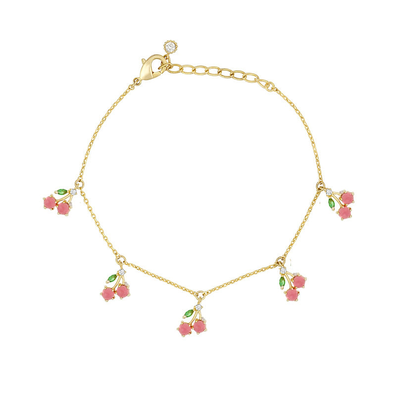 Color Zircon Cherry Peach Tropical Fruit Bracelet