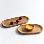 Japanese Solid Wood Oval Tray (Small)