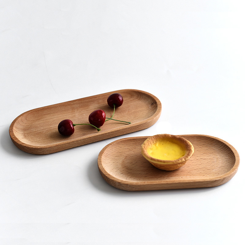 Japanese Solid Wood Oval Tray (Small)