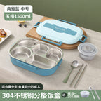 Stainless Steel Bento Box with Five Compartments