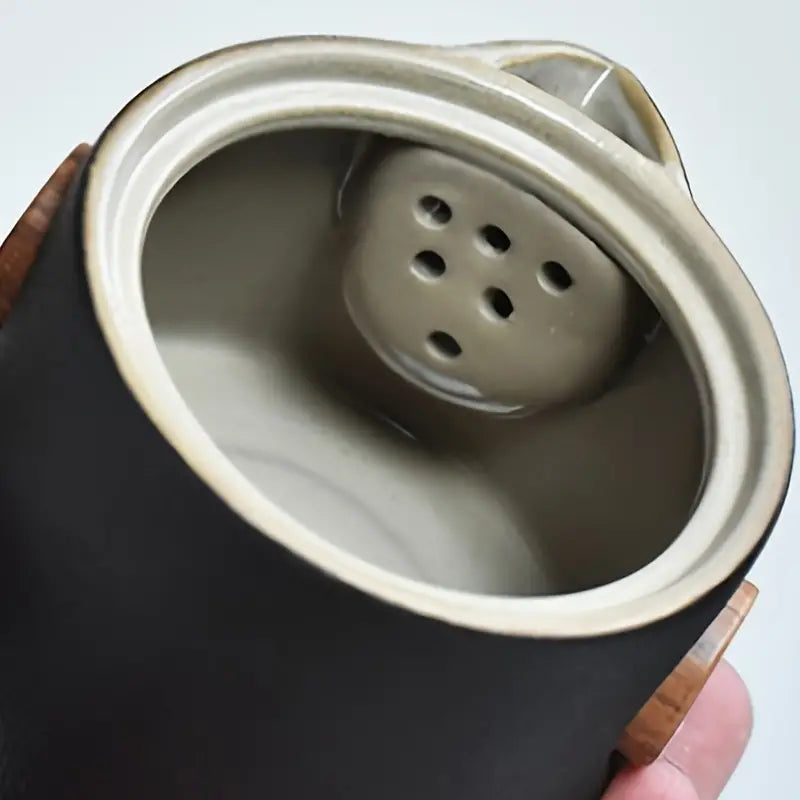 Portable Black Pottery Outdoor Japanese Tea Set Gift