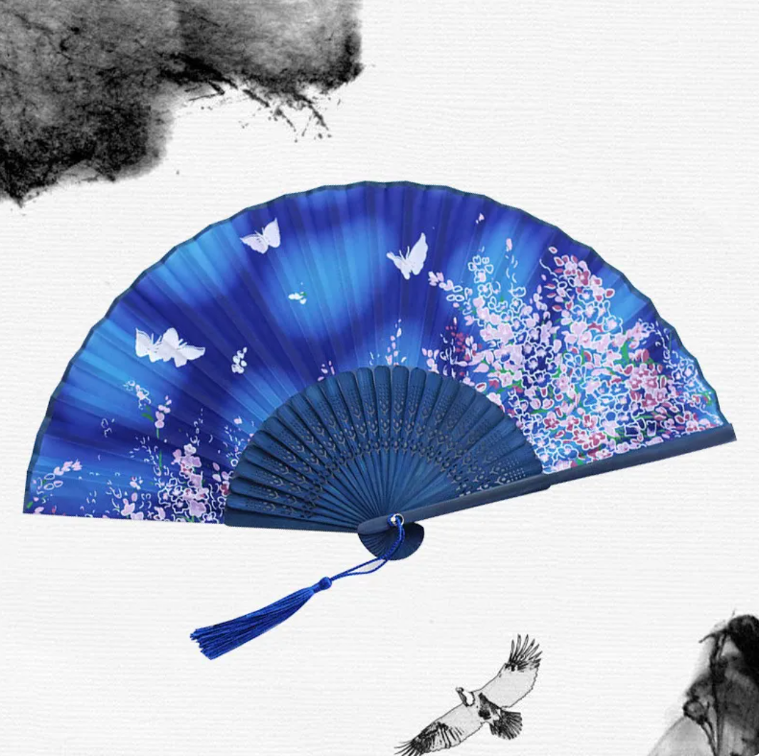 Cherry Blossom Bamboo Hand Fan