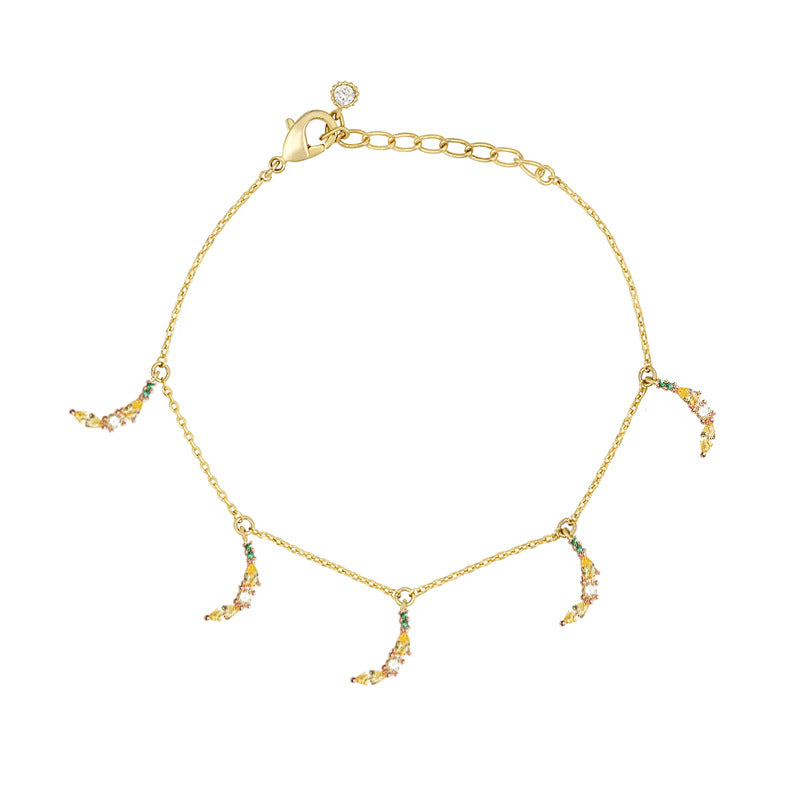 Color Zircon Cherry Peach Tropical Fruit Bracelet