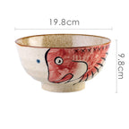 Hand-painted Japanese Underglaze Ceramic Ramen Bowl