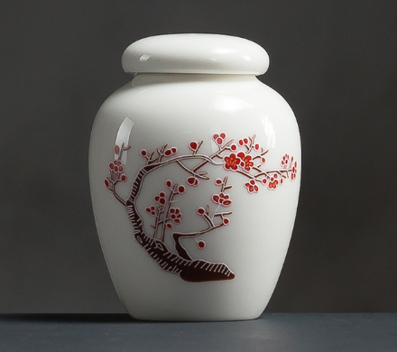 Japanese Tea Canister - Traditional Hand Painted Asian Storage Jar