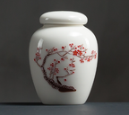 Japanese Tea Canister - Traditional Hand Painted Asian Storage Jar