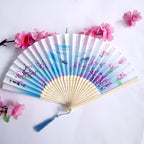 Traditional Chinese Women's Folding Bamboo Silk Fan