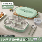 Stainless Steel Bento Box with Five Compartments