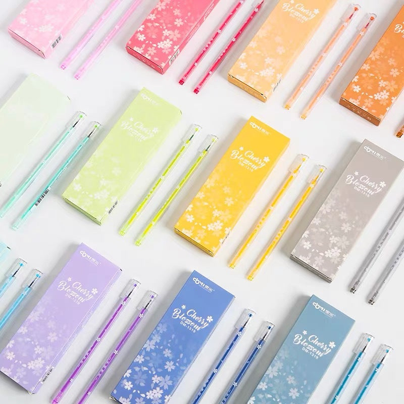 Wholesale Colorful Cherry Blossom Gel Pens (Macaron)
