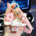 Pink Cherry Blossom Sanrio Cinnamoroll Keychain Decor Hello Kitty Accessory Keychain