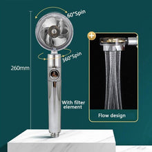 Load image into Gallery viewer, High Pressure Shower Head Adjustable 360° Rotation Turbine Water Saving Shower
