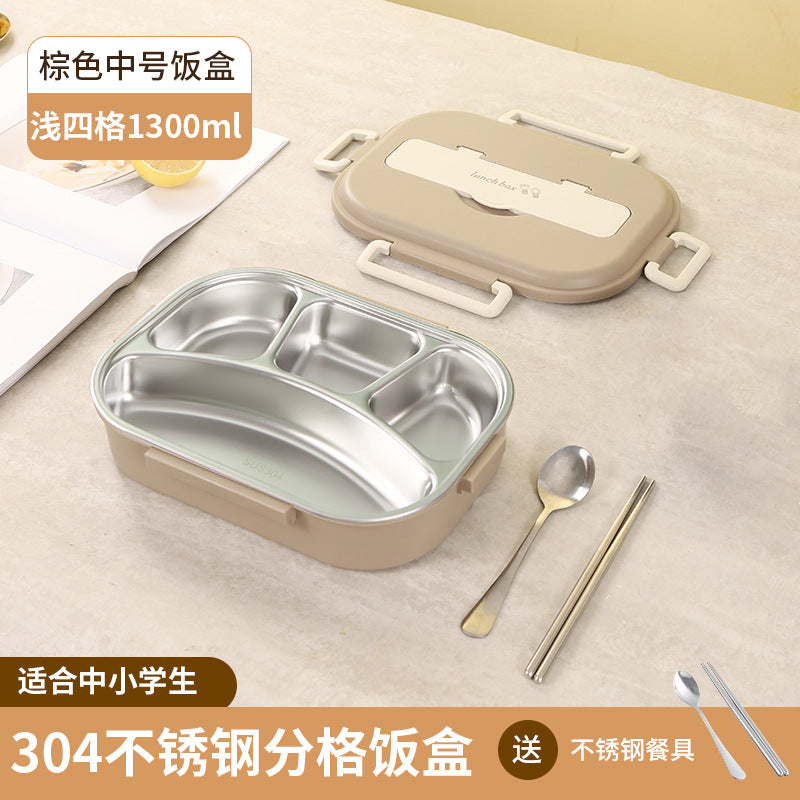 Stainless Steel Bento Box with Five Compartments