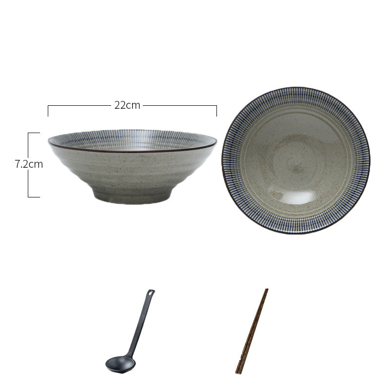 Large Japanese Ceramic Ramen Bowl