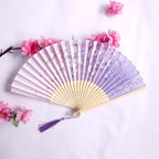 Traditional Chinese Women's Folding Bamboo Silk Fan