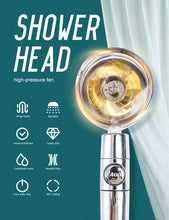 Load image into Gallery viewer, High Pressure Shower Head Adjustable 360° Rotation Turbine Water Saving Shower
