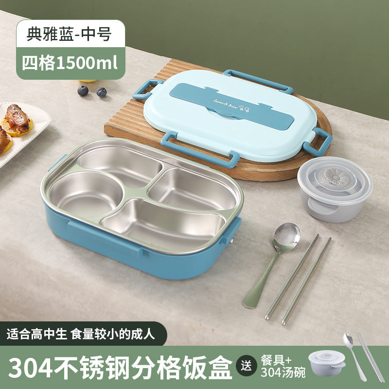 Stainless Steel Bento Box with Five Compartments