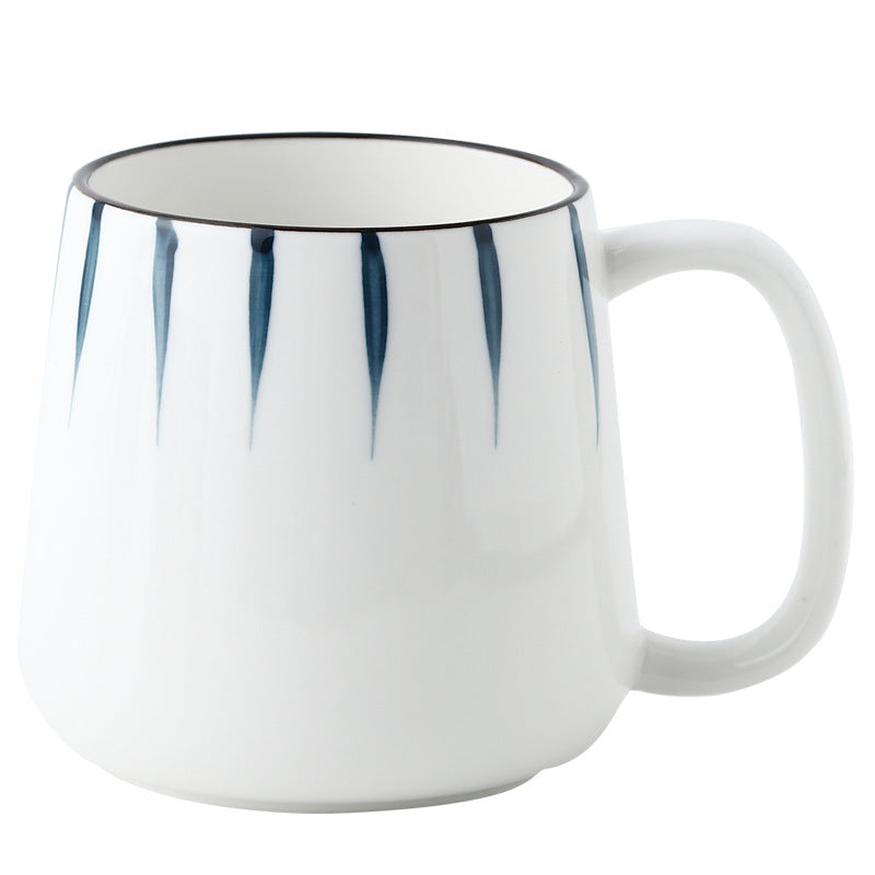 Japanese Large Hand Painted Traditional Blue Indigo Ceramic Mugs