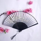 Traditional Chinese Women's Folding Bamboo Silk Fan