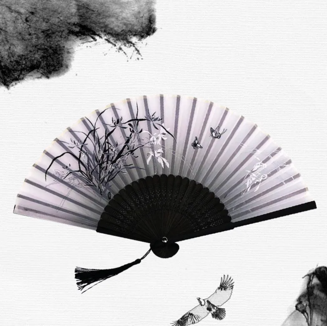 Cherry Blossom Bamboo Hand Fan