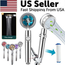 Load image into Gallery viewer, High Pressure Shower Head Adjustable 360° Rotation Turbine Water Saving Shower
