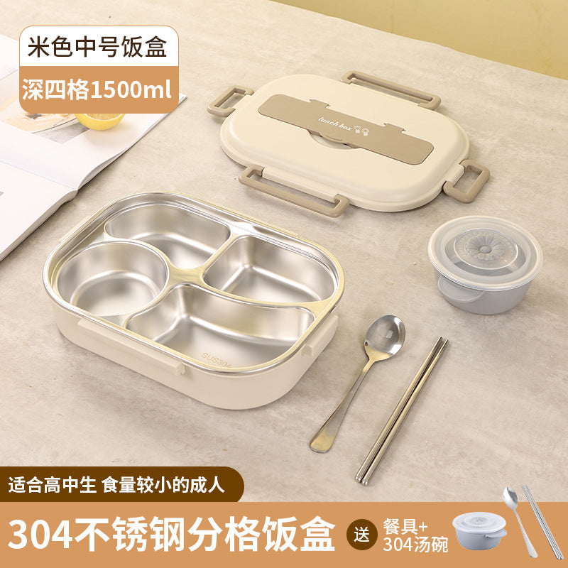Stainless Steel Bento Box with Five Compartments