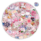 100 PCS Purple Cherry Blossom Waterproof Stickers