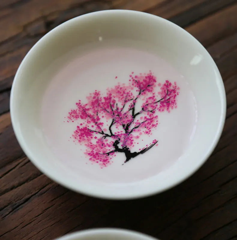 Hot & Cold Color Changing Dish - Japanese Sakura Cherry Blossom Tea Saucer