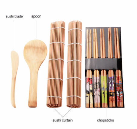 Sushi Tool Set for Japanese Roll and Rice Ball Making