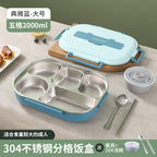 Stainless Steel Bento Box with Five Compartments