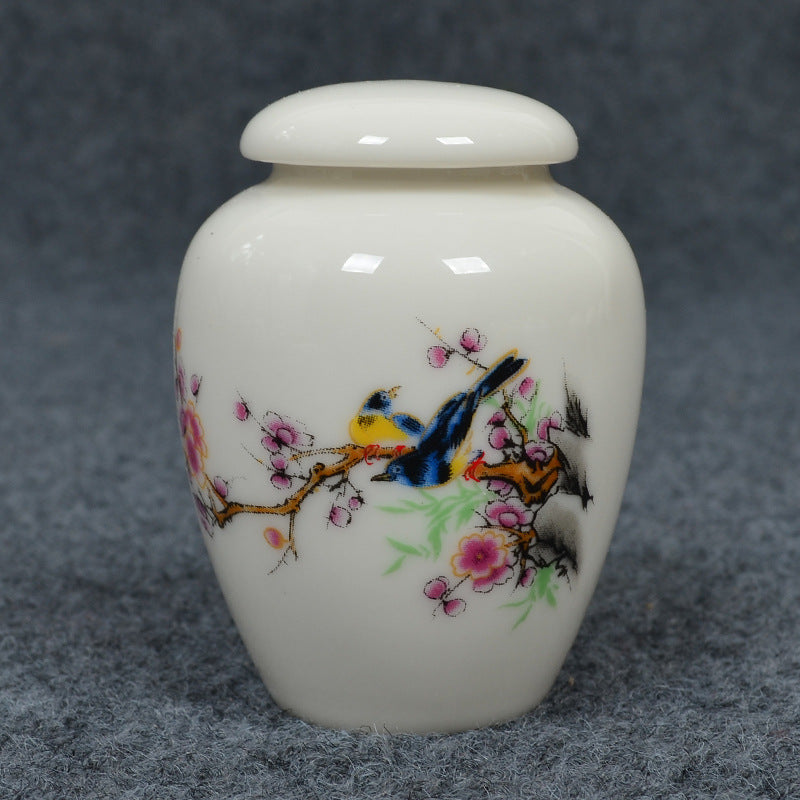 Japanese Tea Canister - Traditional Hand Painted Asian Storage Jar