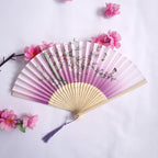 Traditional Chinese Women's Folding Bamboo Silk Fan