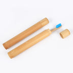 Bamboo Toothbrush Case - Novelty Wooden Teeth Brush soft-bristle Bamboo Fibre Wooden Handle Bamboo Tube Charcoal Set