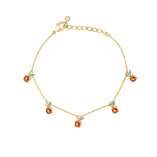 Color Zircon Cherry Peach Tropical Fruit Bracelet