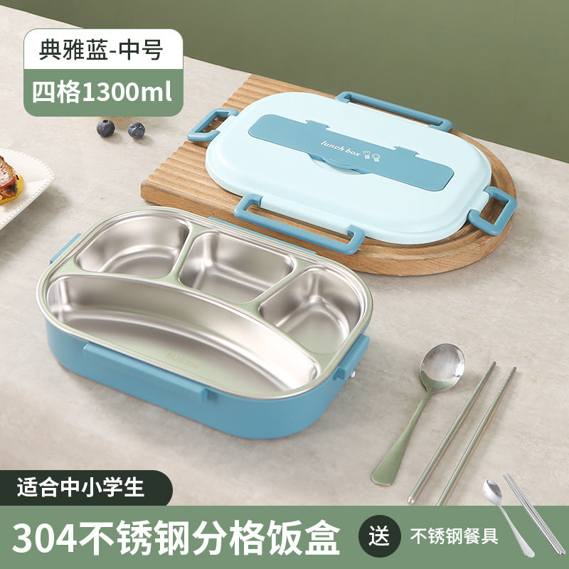 Stainless Steel Bento Box with Five Compartments