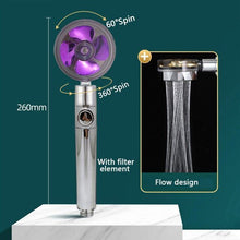Load image into Gallery viewer, High Pressure Shower Head Adjustable 360° Rotation Turbine Water Saving Shower

