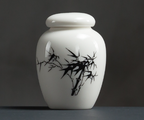 Japanese Tea Canister - Traditional Hand Painted Asian Storage Jar