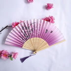 Traditional Chinese Women's Folding Bamboo Silk Fan
