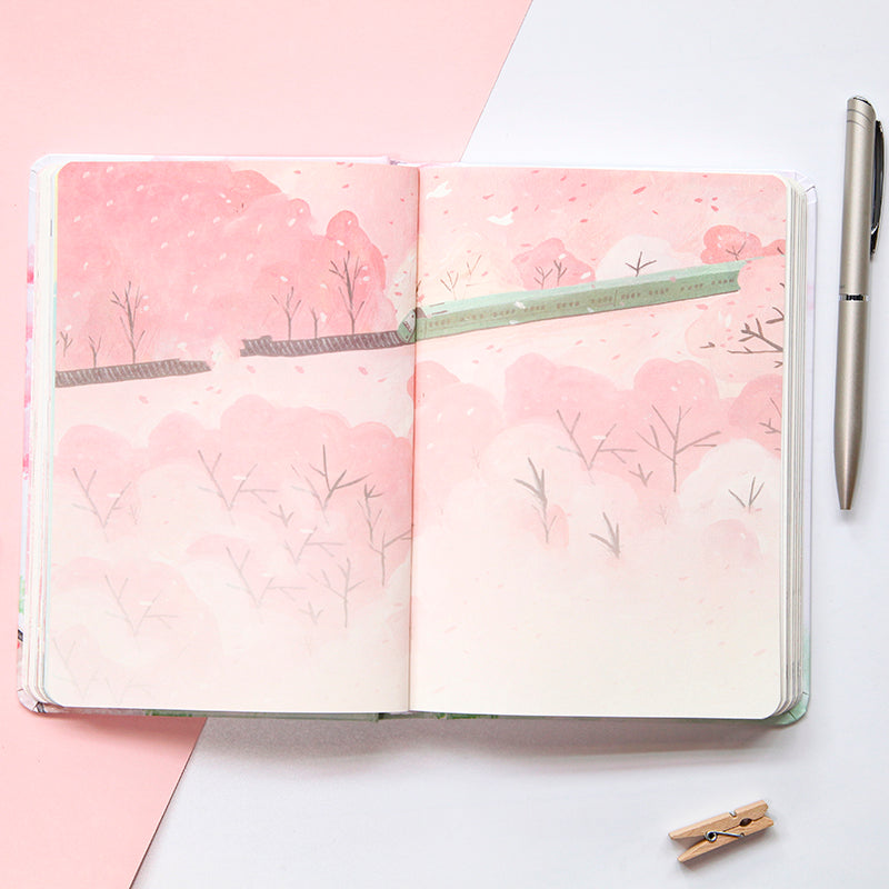 Japanese Cherry Blossom Colorful Sketchbook (Diary)