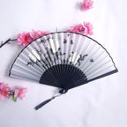 Traditional Chinese Women's Folding Bamboo Silk Fan