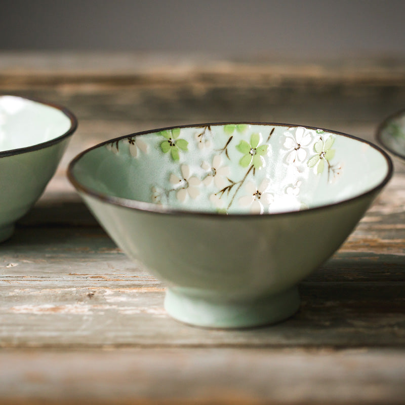 Sakura Blossom Underglaze Rice Bowl