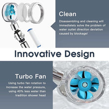 Load image into Gallery viewer, High Pressure Shower Head Adjustable 360° Rotation Turbine Water Saving Shower
