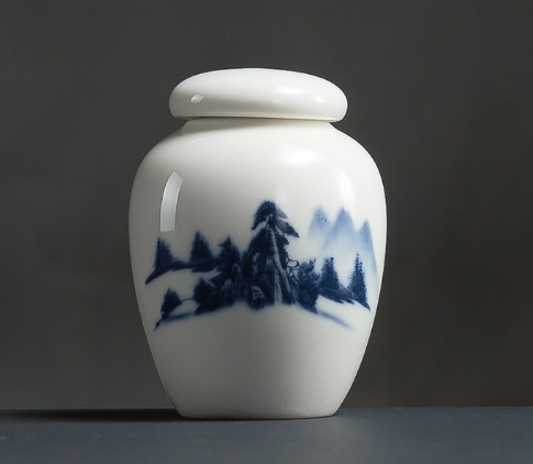 Japanese Tea Canister - Traditional Hand Painted Asian Storage Jar