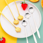 Cherry Blossom Shaped Stainless Steel Dessert Spoon