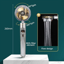 Load image into Gallery viewer, High Pressure Shower Head Adjustable 360° Rotation Turbine Water Saving Shower
