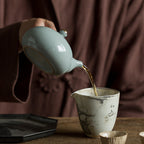 Ceramic Teapot with Ebony Handle for Japanese Tea Set