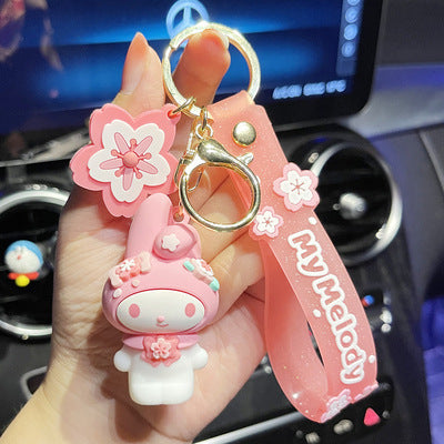 Pink Cherry Blossom Sanrio Cinnamoroll Keychain Decor Hello Kitty Accessory Keychain