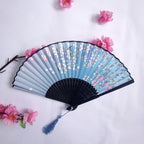 Traditional Chinese Women's Folding Bamboo Silk Fan