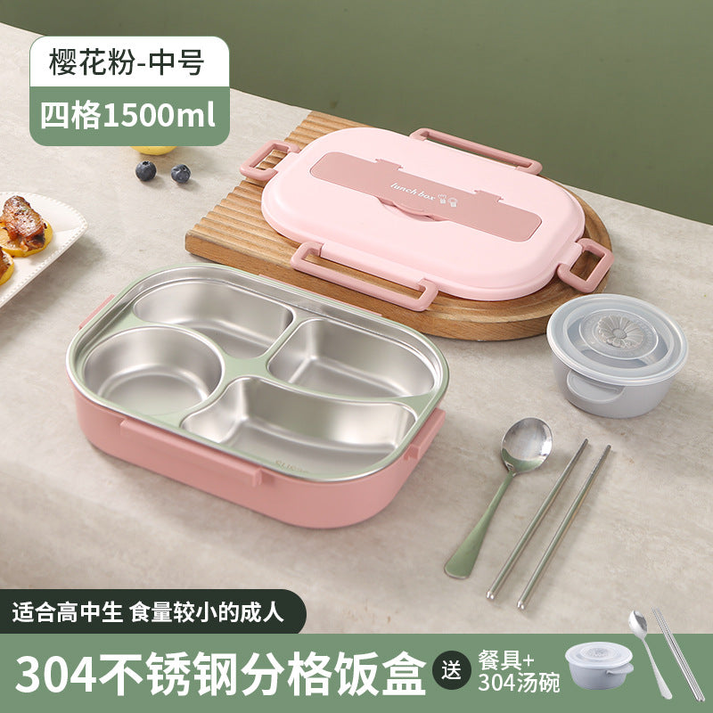 Stainless Steel Bento Box with Five Compartments
